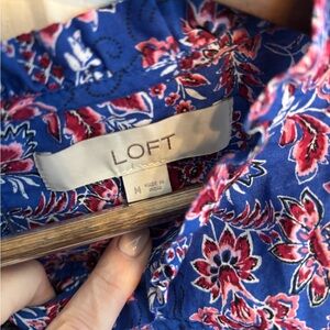 LOFT Floral Blue Blouse
